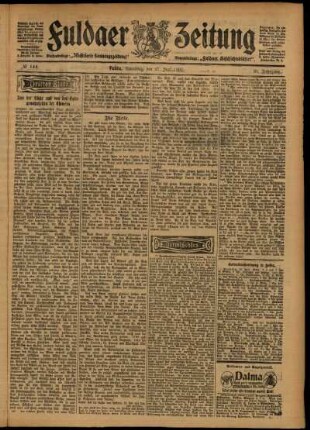 Dritte Ausgabe vom Samstag, den 27. Juni 1903.