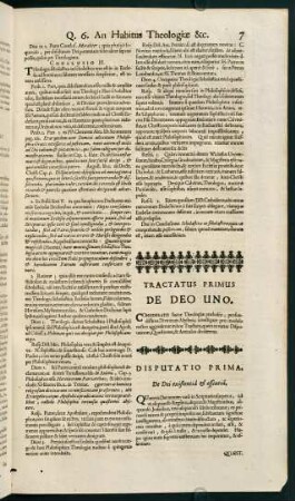 7-91, Tractatus Primus De Deo Uno.