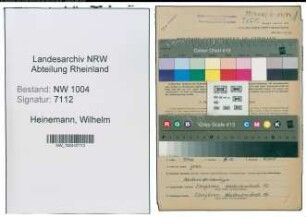 Entnazifizierung Wilhelm Heinemann , geb. 12.07.1899 (Kaufm.Angestellter)
