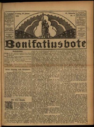 Erste Ausgabe vom Sonntag, den 10. Januar 1926.