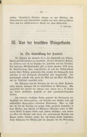III. Aus der deutschen Bürgerkunde