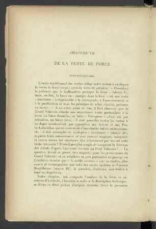 Chapitre VII De la vertu de force