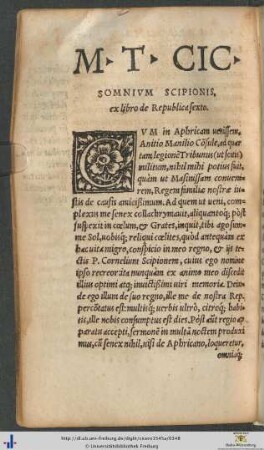 Marci Tulli Ciceronis Somnium Scipionis