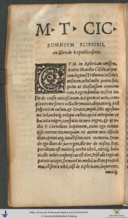 Marci Tulli Ciceronis Somnium Scipionis