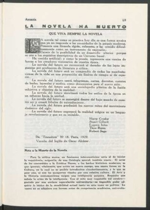 La novela ha muerto : que viva siempre la novela