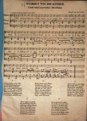 Werdet wie die Kinder : Lied von Laurentius Albertinus