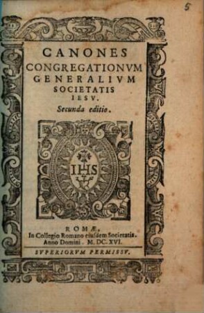 Canones trium congregationum Soc. Jesu auctoritate tertiae congregat. confecti