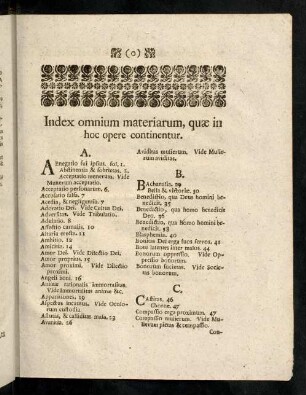 334a-334f, Index omnium materiarum, quae in hoc opere continentur.