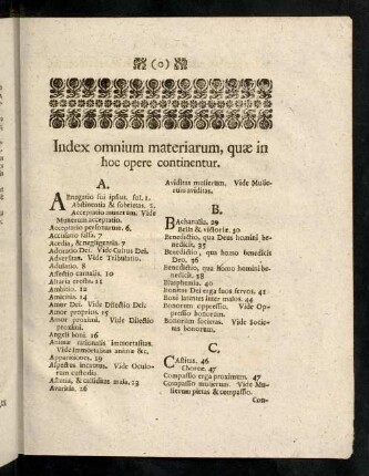 334a-334f, Index omnium materiarum, quae in hoc opere continentur.