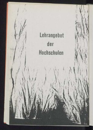 Lehrangebot der Hochschulen
