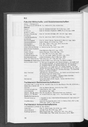 Fakultät Wirtschafts- und Sozialwissenschaften
