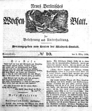 No. 10, Sonnabend, den 5.März 1836