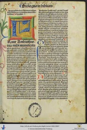 Epistola sancti Hieronymi ad Paulinum presbyterum de omnibus divine historie libris