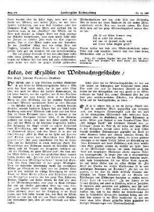 Lukas, der Erzähler der Weihnachtsgeschichte