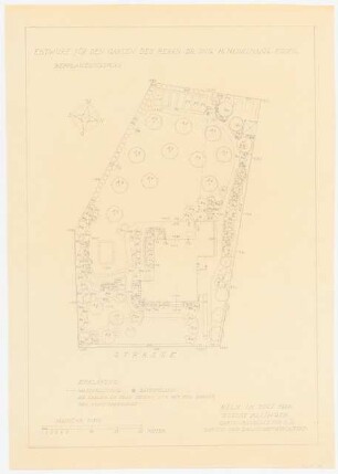 Garten H. Nedelmann, Essen: Bepflanzungsplan 1:100