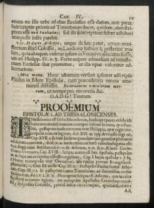 Epistolae I. Ad Thessalonicenses.