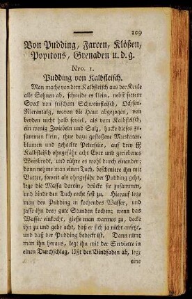 Von Pudding, Farcen, Klößen, Popitons, Grenaden u.d.g.