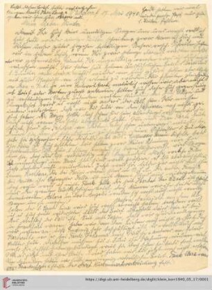 Korrespondenz von Alice und Ludwig Klein: Brief von Alice Klein an Irmgard Ehrlich und Günter Ehrlich