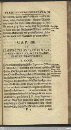 Cap. IIII. De Praefectis Supremis Kauffungensibus Et Wetteranis Hassiae Praesulibus