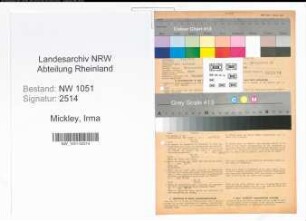 Entnazifizierung Irma Mickley , geb. 05.03.1915 ()