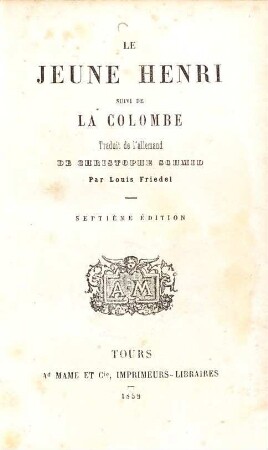 Le jeune Henri suivi de la colombe