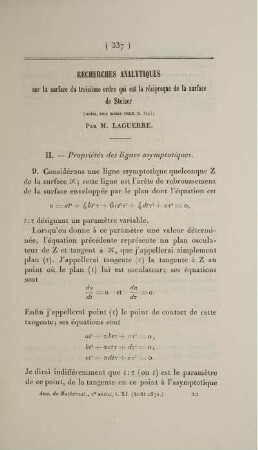 Recherches analytiques.
