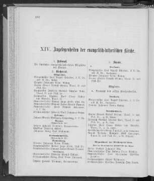 XIV. Angelegenheiten der evangelisch-lutherischen Kirche.