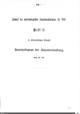 Staatshaushaltsplan 1929, Heft 4