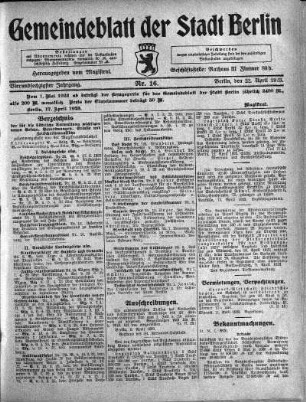 1923,16: Nr. 16, 22. April 1923