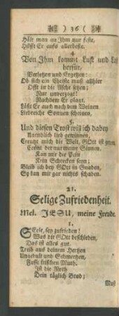 21. Selige Zufriedenheit