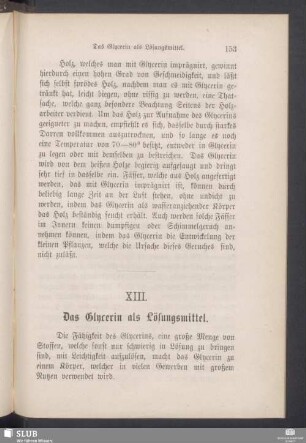 XIII. Das Glycerin als Lösungsmittel