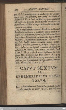 Caput Sextum De Ephemeridibus Eruditorum