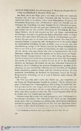 [Rezension von: Arthur Burkhard, Hans Burgmair d. Ä. Meister der Graphik]