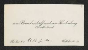 Brief von Paul von Hindenburg an Gerhart Hauptmann
