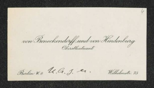 Brief von Paul von Hindenburg an Gerhart Hauptmann