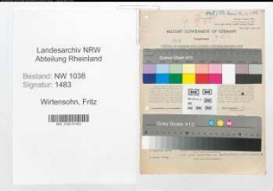 Entnazifizierung Fritz Wirtensohn , geb. 22.07.1898 (Suesswarengrosshaendler)