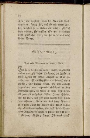Eilfter Absatz. Das erste Abenteuer auf meiner Reise.
