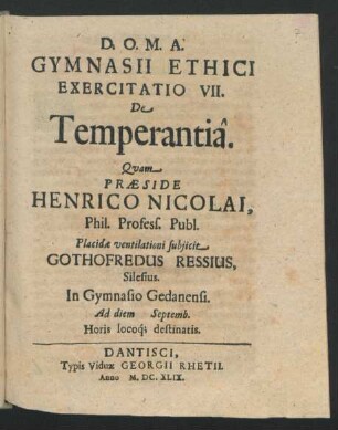 7: De Temperantia
