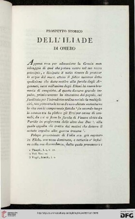 Prospetto storico dell'Iliade di Omero