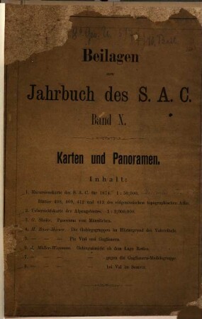 Jahrbuch des Schweizer Alpenclub : = Annuaire / Club Alpin Suisse. 10 [(1875)]