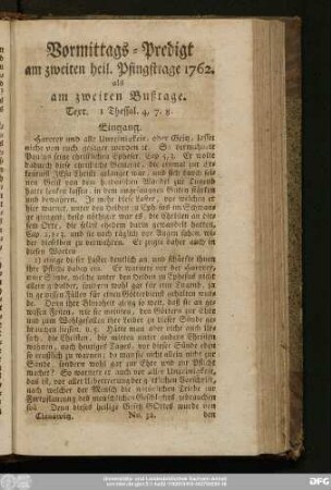 [No. 32.] Vormittags-Predigt am zweiten heil. Pfingsttage 1762. als am zweiten Bußtage. Text. 1 Thessal. 4, 7. 8.