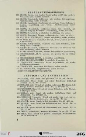 Beleuchtungskörper (Nr. 130-149)