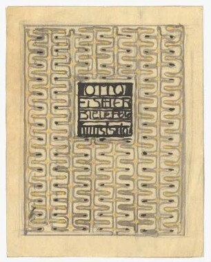 Entwurf für Einladungskarte : Ornamentale Gestaltung einer Karte; wohl Einladung zu einem Kunstsalon