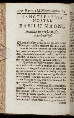 Basilii Magni, Homilia in verba Mosis