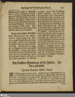 Am fünfften Sonntage in der Fasten, Judica genannt