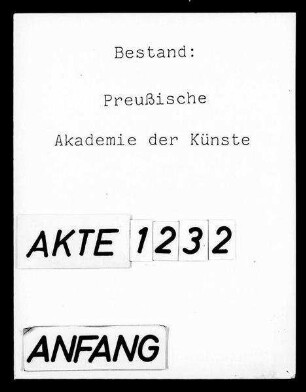 Protokolle der Sitzungen von Senat und Abteilung für Musik