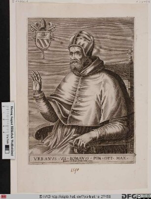 Bildnis Papst Urban VII. (Giambattista Castagna) (reg. 15.-27. 9. 1590)