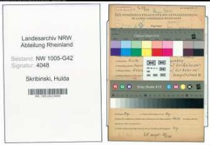 Entnazifizierung Hulda Skribinski , geb. 05.01.1906 ()