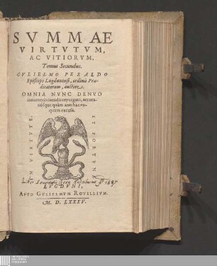 Tomus Secundus: Svmmae Virtvtvm, Ac Vitiorvm , Tomus ... Summa virtutum ac vitiorum