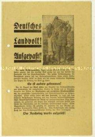 Aufruf der Deutschnationalen Volkspartei zur Reichstagswahl am 6. November 1932